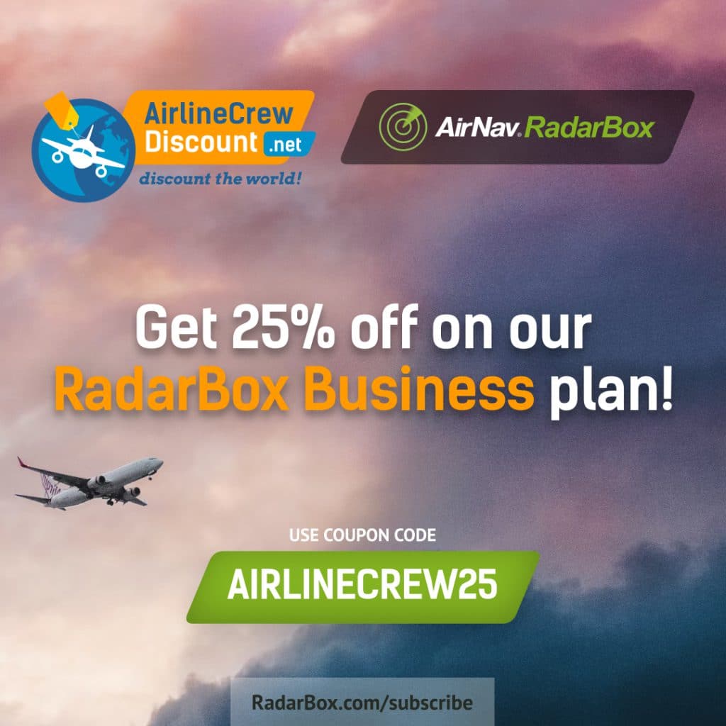 AirNav RadarBox 25% off Airline Crew Discount